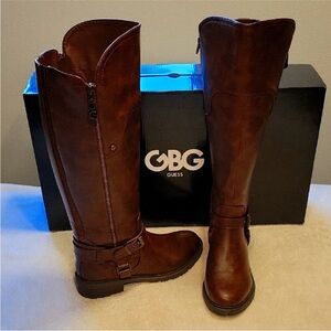 Women's Guess GBG Brown Knee-High Boots NEW IN BOX
